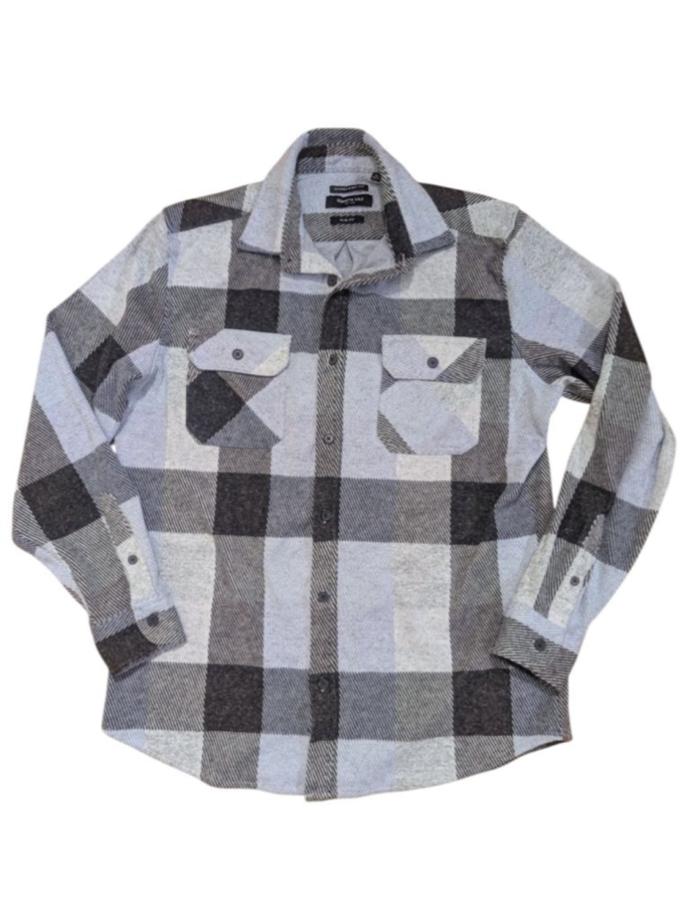 Kenneth Cole Plaid Fleece Button Down Shirt Medium